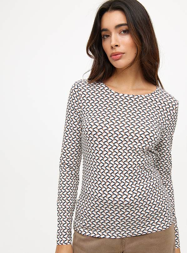 Geo Print Modal Long Sleeve Top 18